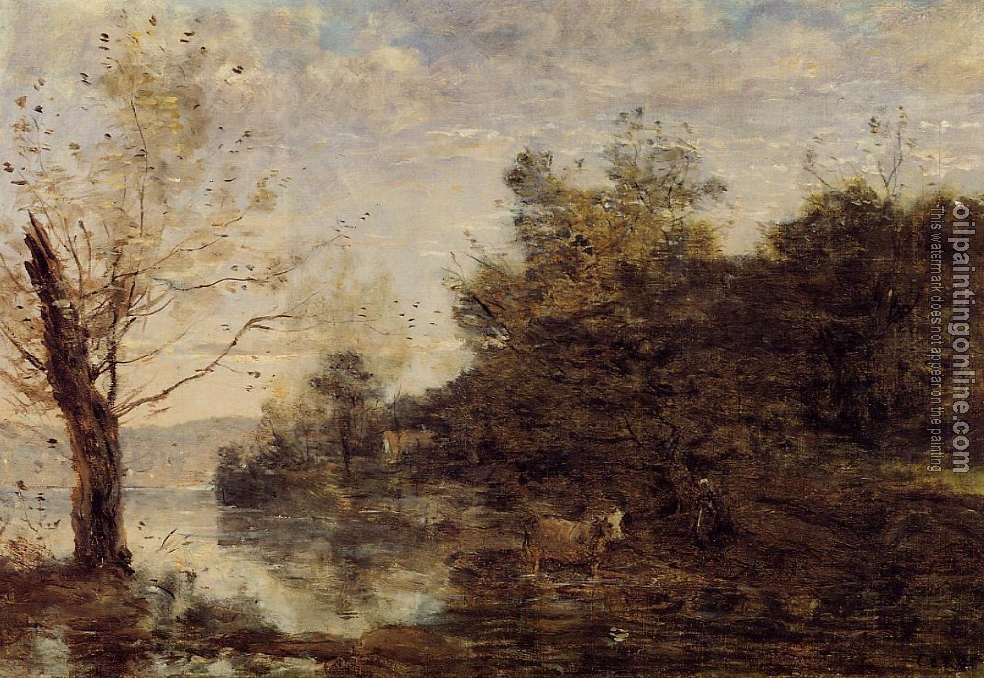 Corot, Jean-Baptiste-Camille - Cowherd by the Water